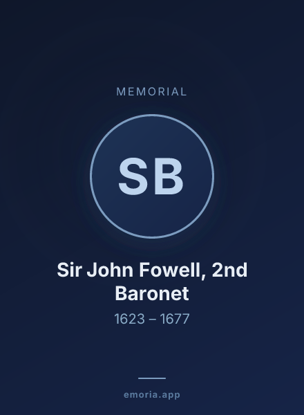 Memorial portrait of Sir John Fowell, 2nd Baronet