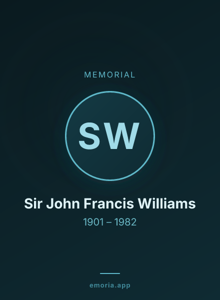 Memorial portrait of Sir John Francis Williams