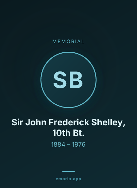 Memorial portrait of Sir John Frederick Shelley, 10th Bt.