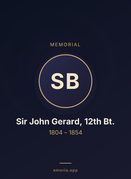 Memorial portrait of Sir John Gerard, 12th Bt.