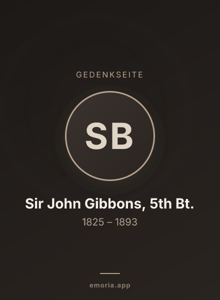 Gedenkportrait von Sir John Gibbons, 5th Bt.