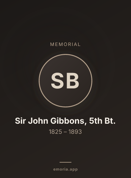 Memorial portrait of Sir John Gibbons, 5th Bt.