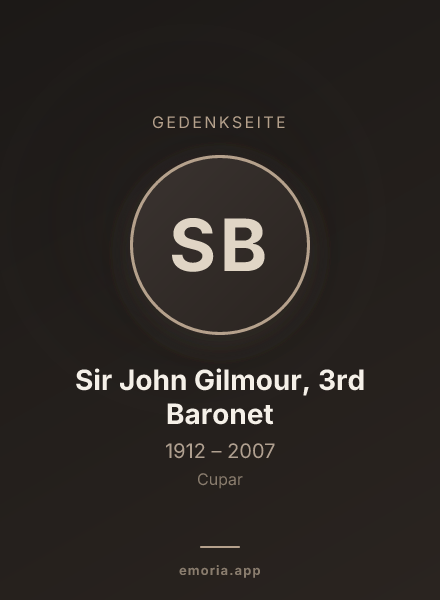 Gedenkportrait von Sir John Gilmour, 3rd Baronet