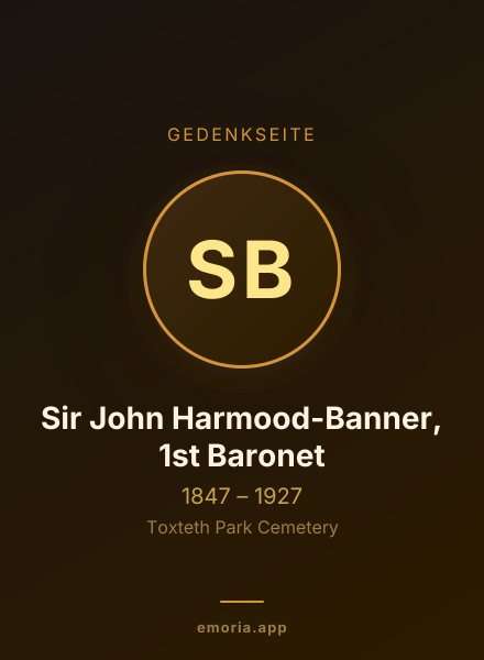 Gedenkportrait von Sir John Harmood-Banner, 1st Baronet