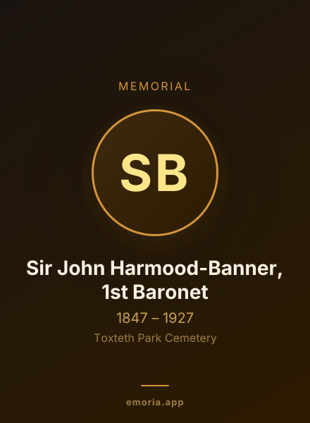 Memorial portrait of Sir John Harmood-Banner, 1st Baronet