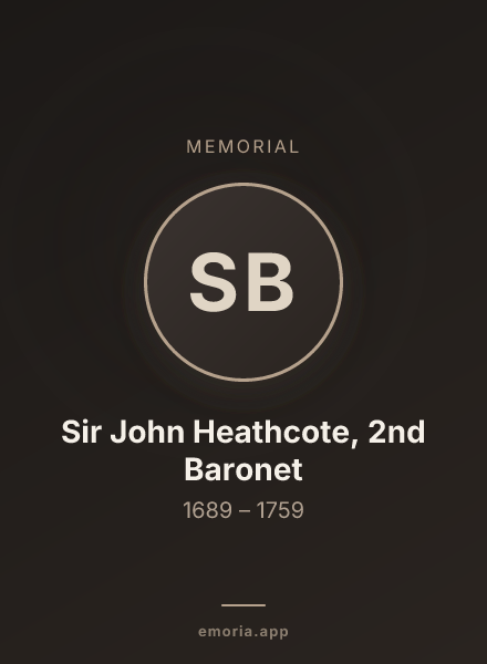 Memorial portrait of Sir John Heathcote, 2nd Baronet