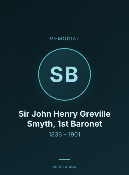Memorial portrait of Sir John Henry Greville Smyth, 1st Baronet