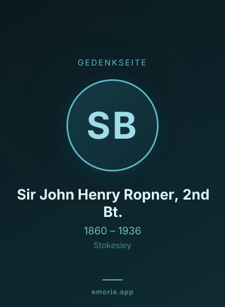 Gedenkportrait von Sir John Henry Ropner, 2nd Bt.
