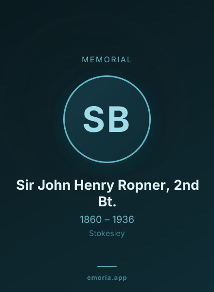 Memorial portrait of Sir John Henry Ropner, 2nd Bt.