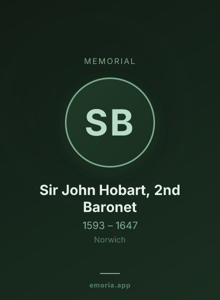 Memorial portrait of Sir John Hobart, 2nd Baronet