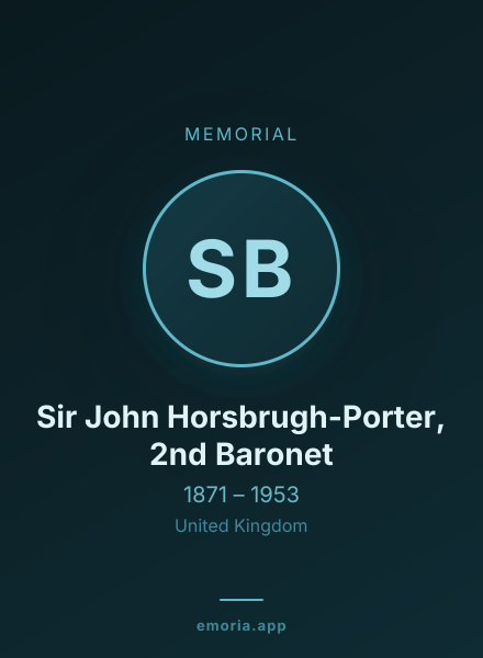Memorial portrait of Sir John Horsbrugh-Porter, 2nd Baronet