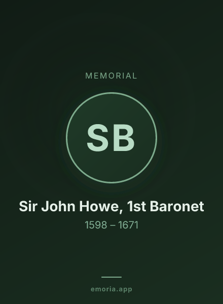Memorial portrait of Sir John Howe, 1st Baronet