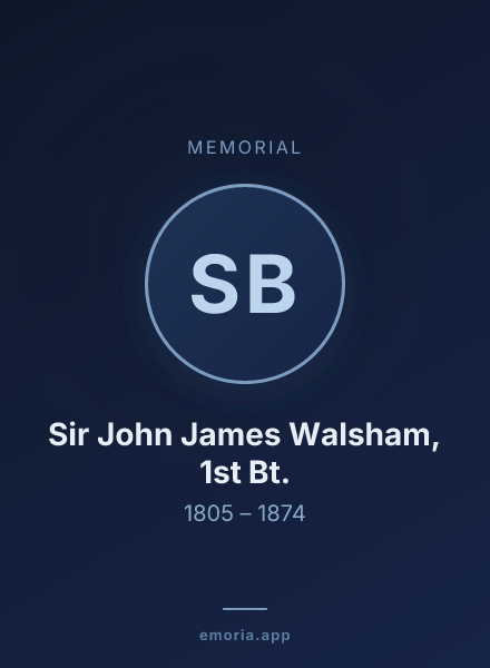Memorial portrait of Sir John James Walsham, 1st Bt.