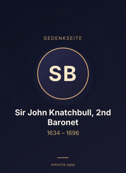 Gedenkportrait von Sir John Knatchbull, 2nd Baronet