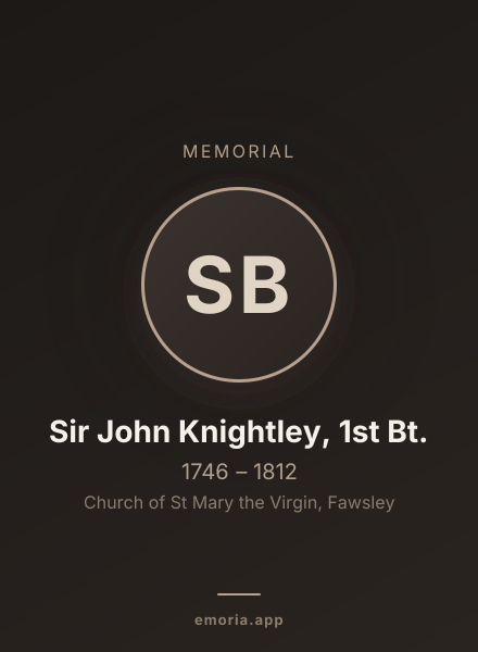 Memorial portrait of Sir John Knightley, 1st Bt.