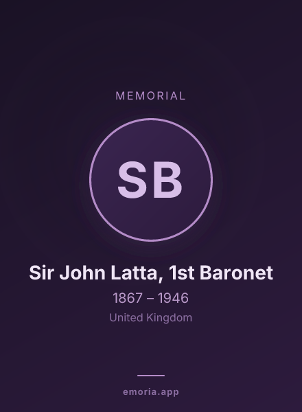 Memorial portrait of Sir John Latta, 1st Baronet