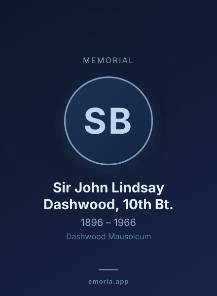 Memorial portrait of Sir John Lindsay Dashwood, 10th Bt.