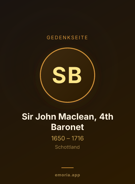 Gedenkportrait von Sir John Maclean, 4th Baronet
