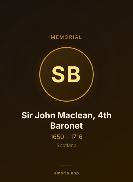 Memorial portrait of Sir John Maclean, 4th Baronet