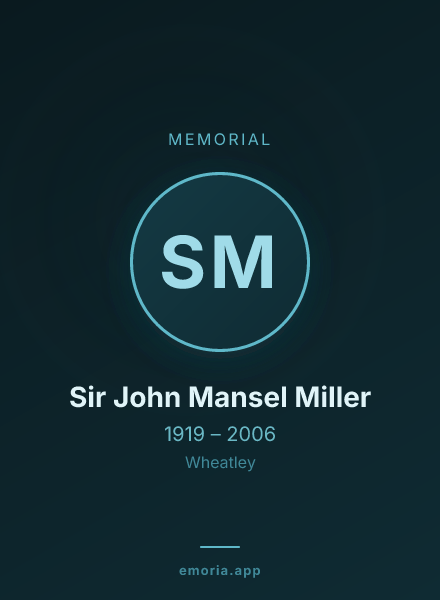 Memorial portrait of Sir John Mansel Miller