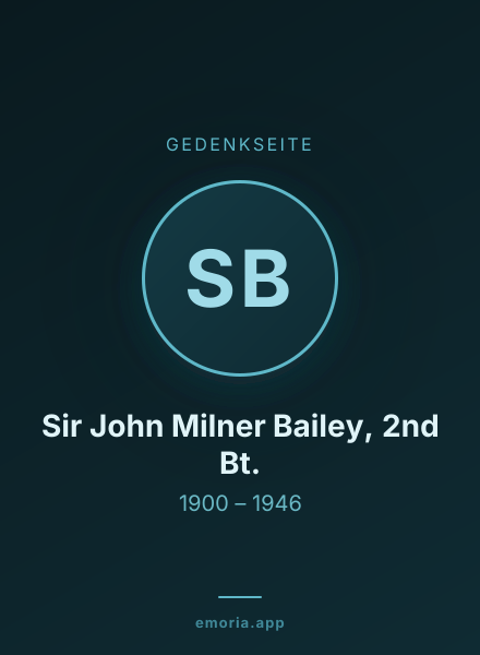 Gedenkportrait von Sir John Milner Bailey, 2nd Bt.