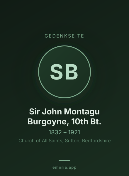 Gedenkportrait von Sir John Montagu Burgoyne, 10th Bt.