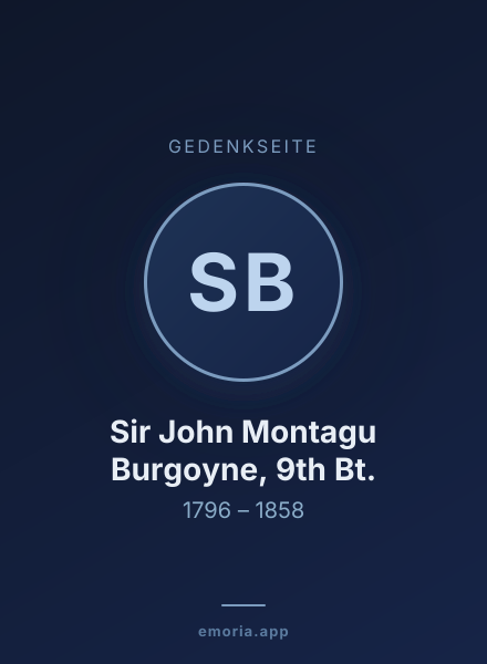 Gedenkportrait von Sir John Montagu Burgoyne, 9th Bt.