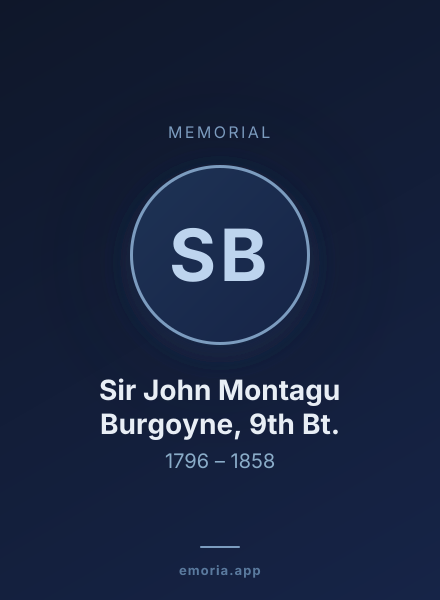 Memorial portrait of Sir John Montagu Burgoyne, 9th Bt.