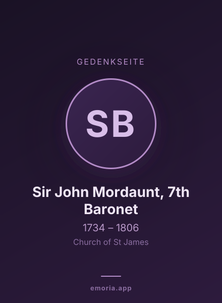 Gedenkportrait von Sir John Mordaunt, 7th Baronet