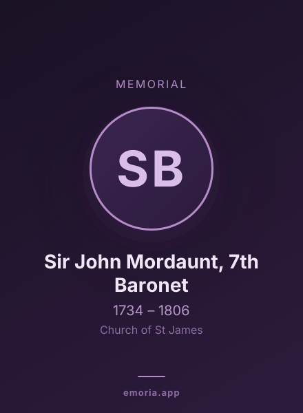 Memorial portrait of Sir John Mordaunt, 7th Baronet