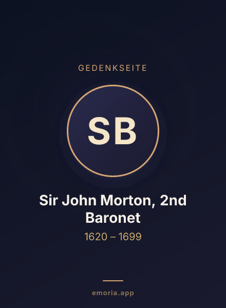 Gedenkportrait von Sir John Morton, 2nd Baronet