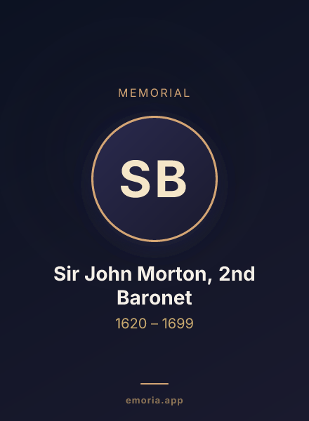 Memorial portrait of Sir John Morton, 2nd Baronet
