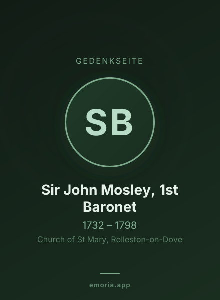 Gedenkportrait von Sir John Mosley, 1st Baronet