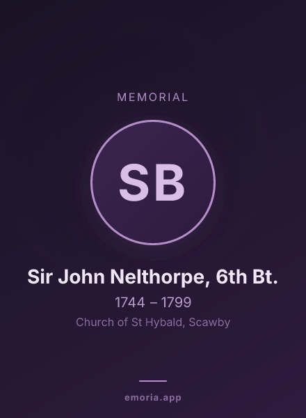 Memorial portrait of Sir John Nelthorpe, 6th Bt.