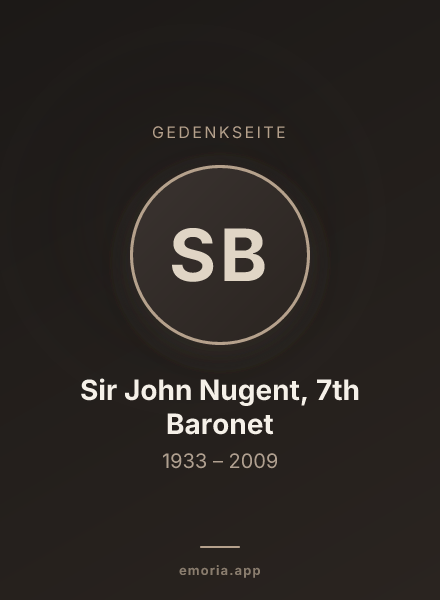 Gedenkportrait von Sir John Nugent, 7th Baronet