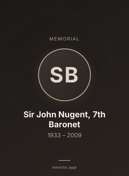 Memorial portrait of Sir John Nugent, 7th Baronet