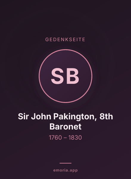 Gedenkportrait von Sir John Pakington, 8th Baronet