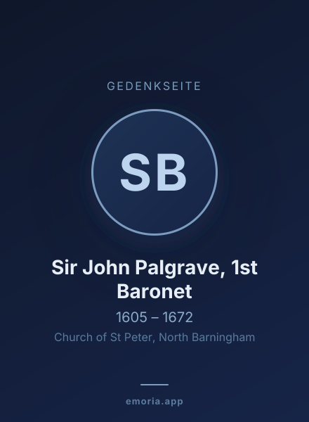 Gedenkportrait von Sir John Palgrave, 1st Baronet