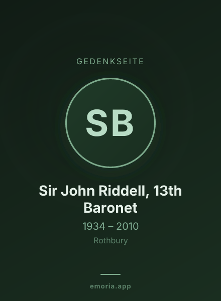 Gedenkportrait von Sir John Riddell, 13th Baronet