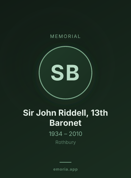 Memorial portrait of Sir John Riddell, 13th Baronet