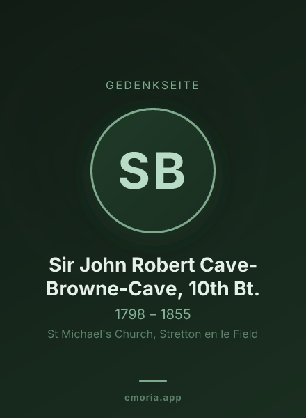 Gedenkportrait von Sir John Robert Cave-Browne-Cave, 10th Bt.