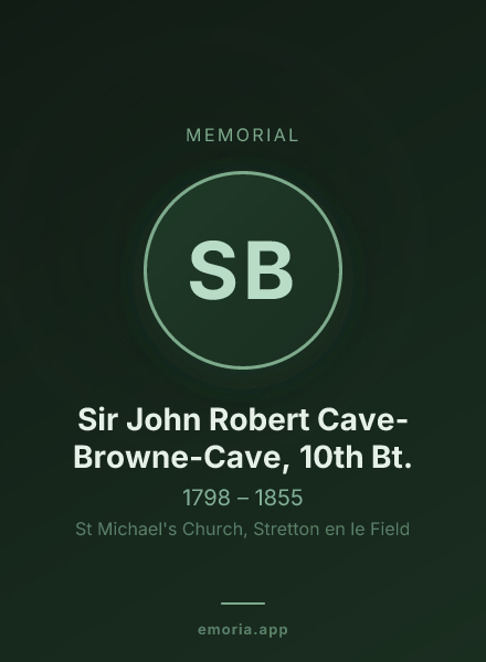 Memorial portrait of Sir John Robert Cave-Browne-Cave, 10th Bt.
