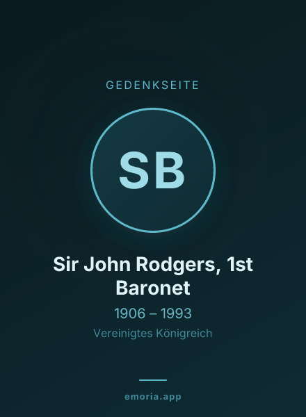 Gedenkportrait von Sir John Rodgers, 1st Baronet