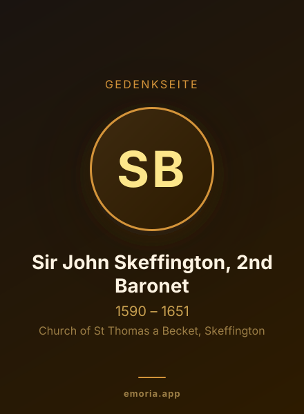 Gedenkportrait von Sir John Skeffington, 2nd Baronet