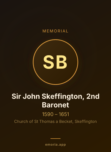 Memorial portrait of Sir John Skeffington, 2nd Baronet