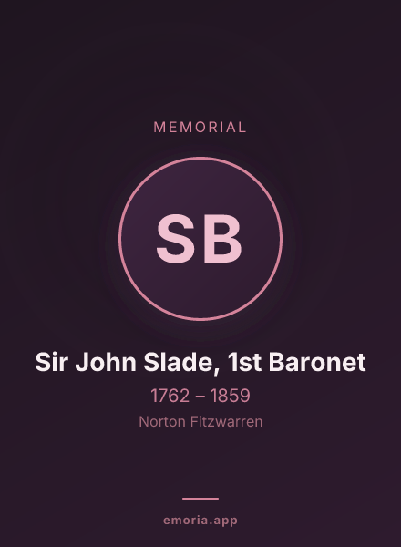 Memorial portrait of Sir John Slade, 1st Baronet
