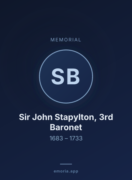 Memorial portrait of Sir John Stapylton, 3rd Baronet