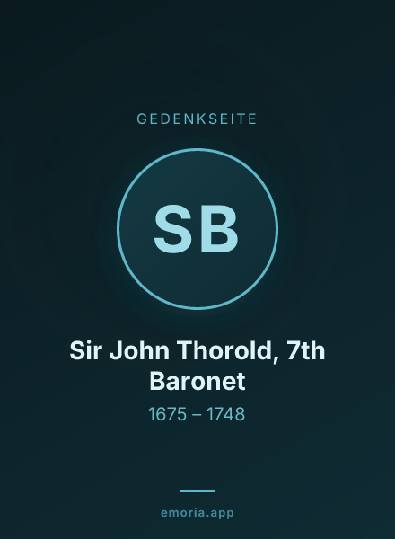 Gedenkportrait von Sir John Thorold, 7th Baronet