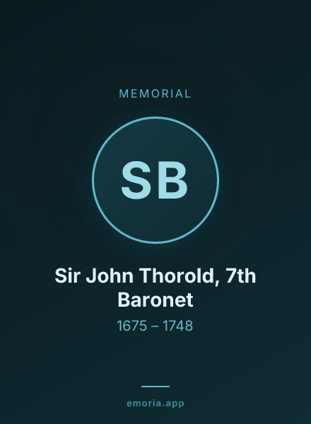 Memorial portrait of Sir John Thorold, 7th Baronet