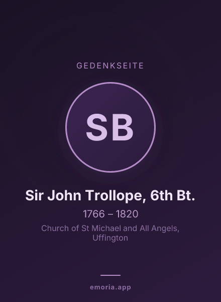 Gedenkportrait von Sir John Trollope, 6th Bt.